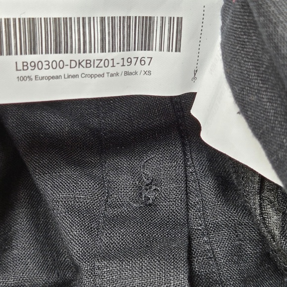 NWT QUINCE 100% European Linen Cropped Tank XS Black 5122 - Picture 8 of 9